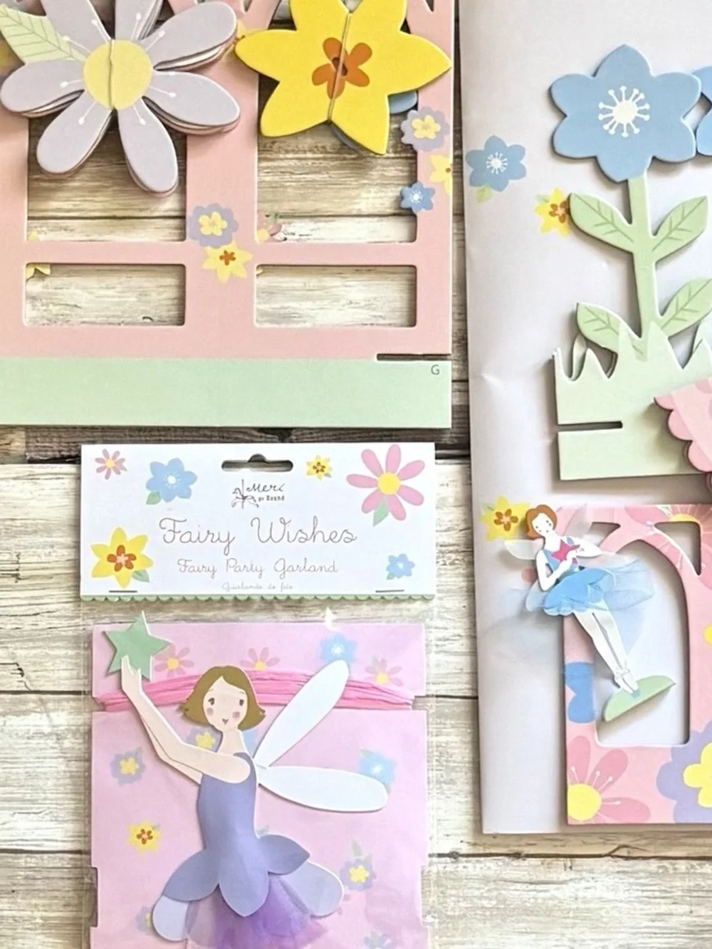Meri Meri Fairy Wishes Centerpiece Fairy Party Garland 3D Birthday Decor Set VTG